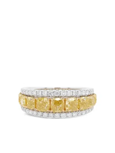 Hyt Jewelry 18k White And Yellow Gold Diamond Ring