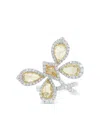 Hyt Jewelry 18k White And Yellow Gold Diamond Ring In Yellow