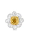 Hyt Jewelry 18k White And Yellow Gold Diamond Ring Pendant In Metallic