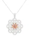 Hyt Jewelry 18k White Gold And Platinum Diamond Pendant Necklace In Silver