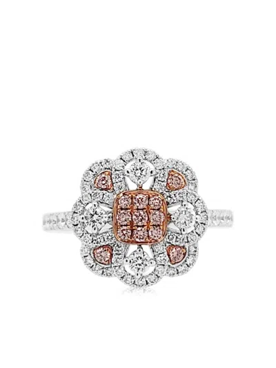Hyt Jewelry 18k White Gold And Platinum Diamond Ring In Silver