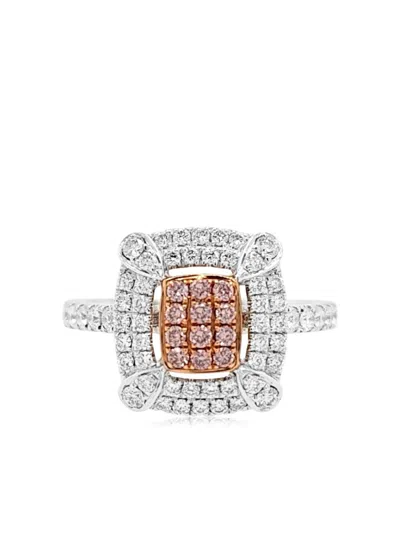 Hyt Jewelry 18k White Gold And Platinum Diamond Ring In Silver