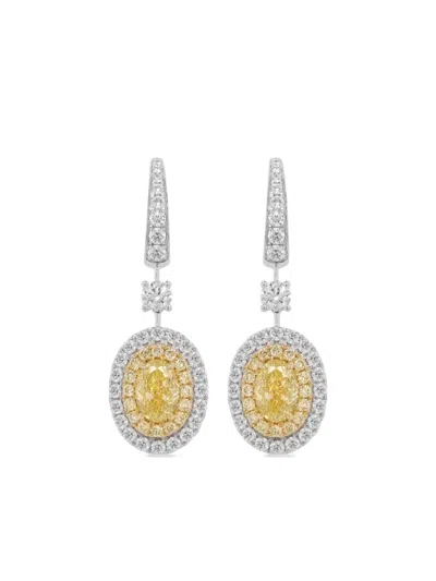 Hyt Jewelry 18k White Gold Diamond Earrings