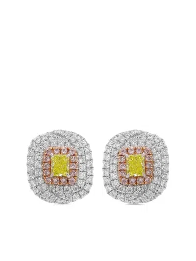 Hyt Jewelry 18k White Gold Diamond Earrings