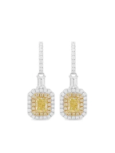 Hyt Jewelry 18k White Gold Diamond Earrings
