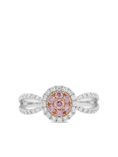 Hyt Jewelry 18k White Gold Diamond Ring In Pink