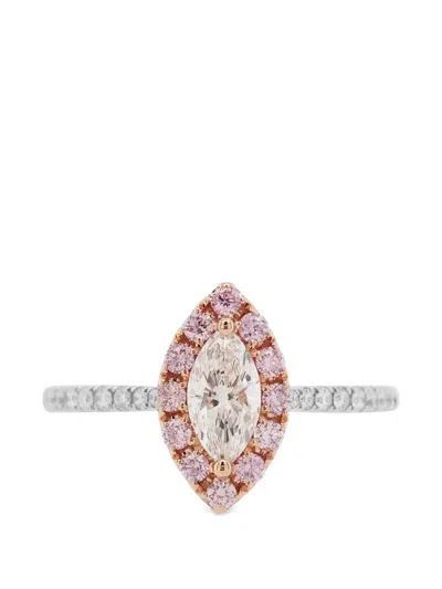 Hyt Jewelry 18k White Gold Diamond Ring In Pink