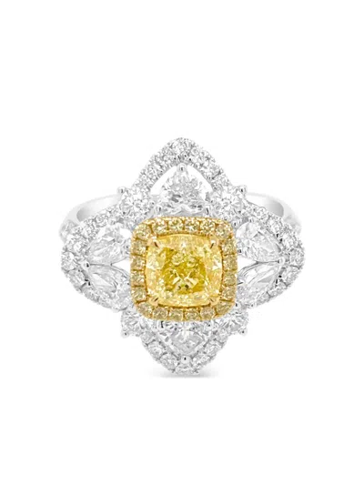 Hyt Jewelry 18k White Gold Diamond Ring In Silver