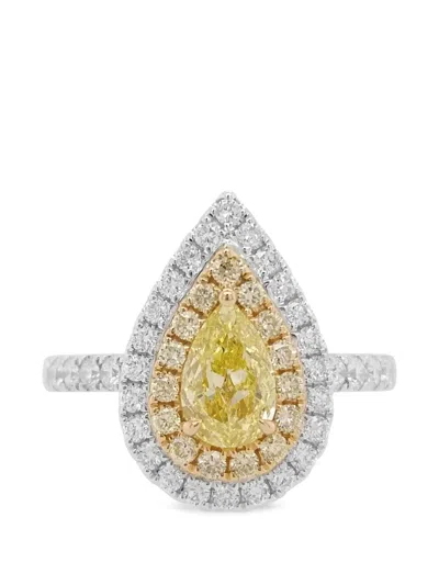 Hyt Jewelry 18k White Gold Diamond Ring In Yellow