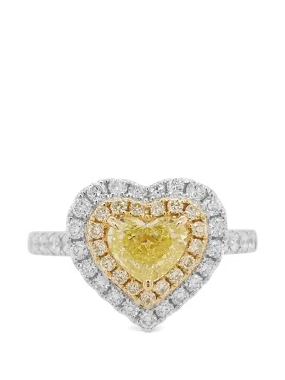 Hyt Jewelry 18k White Gold Diamond Ring In Yellow