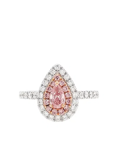 Hyt Jewelry 18k White Gold Pear-cut Diamond Ring In Metallic