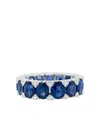 Hyt Jewelry 18k White Gold Sapphire And Diamond Eternity Ring