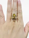 Hyt Jewelry 18k Yellow And White Gold Diamond Ring In Gold