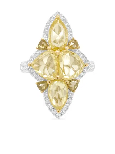 Hyt Jewelry 18k Yellow And White Gold Diamond Ring