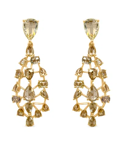 Hyt Jewelry 18k Yellow Gold Diamond Earrings