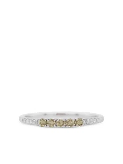 Hyt Jewelry 18kt White Gold Diamond Band Ring In Silber