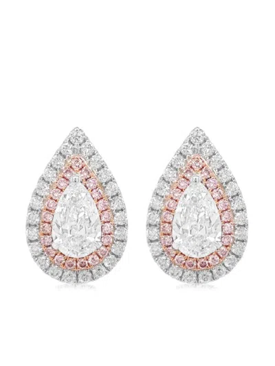 Hyt Jewelry 18kt White Gold Diamond Earrings In Silver