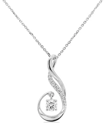 Hyt Jewelry 18kt White Gold Diamond Pendant Necklace In Silver