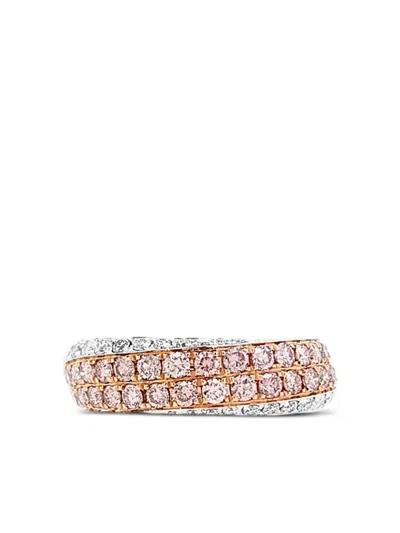 Hyt Jewelry 18kt White Gold Diamond Ring In Pink