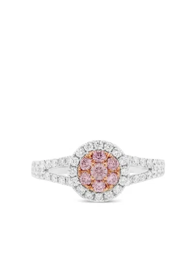 Hyt Jewelry 18kt White Gold Diamond Ring In Pink