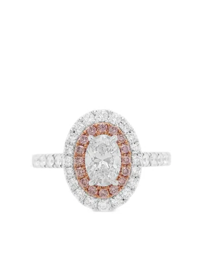 Hyt Jewelry 18kt White Gold Diamond Ring In Pink