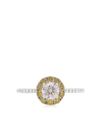 Hyt Jewelry 18kt White Gold Diamond Ring In Silber