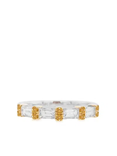 Hyt Jewelry 18kt Weissgoldring Mit Diamanten In Silver