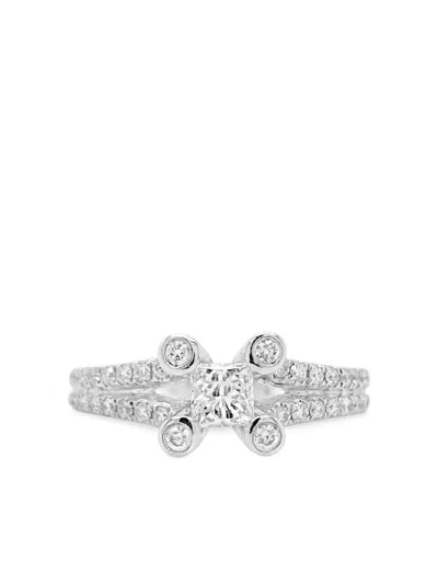 Hyt Jewelry 18kt White Gold Diamond Ring In Silver