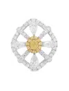 Hyt Jewelry 18kt White Gold Yellow Diamond Ring In Silver