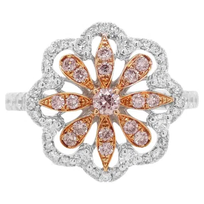 Pre-owned Hyt Jewelry Argyle Pink Diamond White Diamond Platinum Cocktail Ring