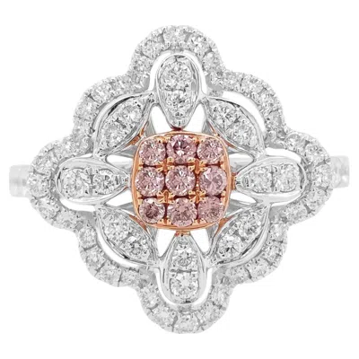 Pre-owned Hyt Jewelry Argyle Pink Diamond White Diamond Platinum Cocktail Ring