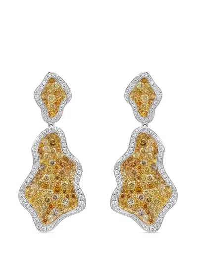 Hyt Jewelry Asymmetric Diamond Earrings In Gold
