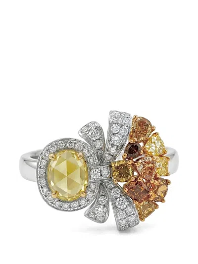 Hyt Jewelry Bow Diamond Ring In Metallic