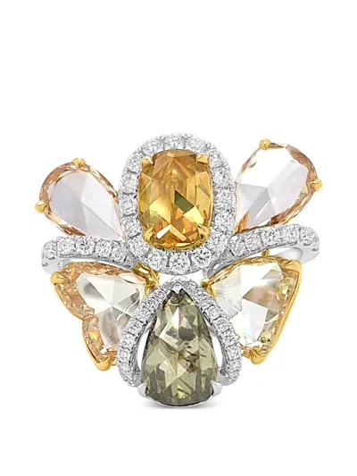 Hyt Jewelry Butterfly-shape Diamond Cocktail Ring In Multi