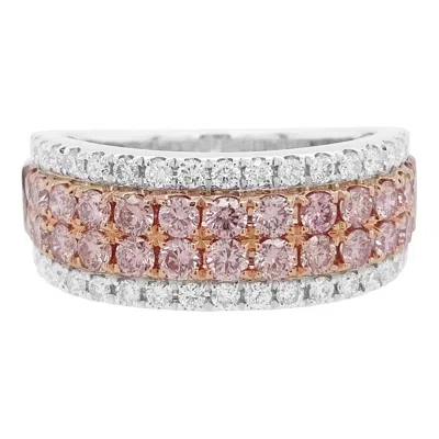 Pre-owned Hyt Jewelry Contemporary Platinum Band Ring With 0.77ct Argyle Pink Diamonds