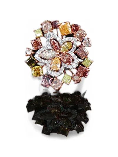 Hyt Jewelry Diamond And White Diamond Ring In Multi
