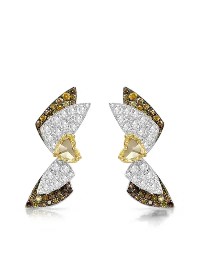 Hyt Jewelry Diamond Heart Earrings In Multi