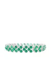 Hyt Jewelry Emerald And Diamond Bracelet In Silver