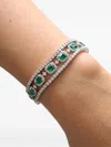 Hyt Jewelry Emerald And Diamond Tennis Bracelet In Silver