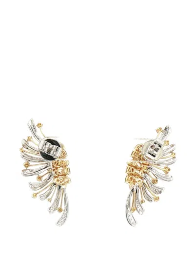 Hyt Jewelry Fan Diamond Earrings In Gold