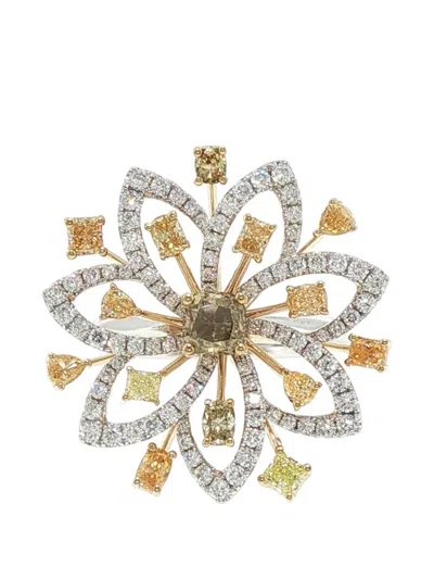 Hyt Jewelry Floral Diamond Ring In Gold