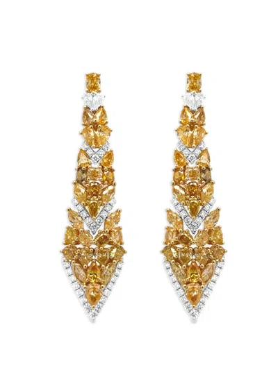 Hyt Jewelry Geometric Diamond Drop Earrings In Metallic