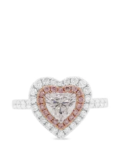 Hyt Jewelry Heart-motif Diamond Ring In Metallic