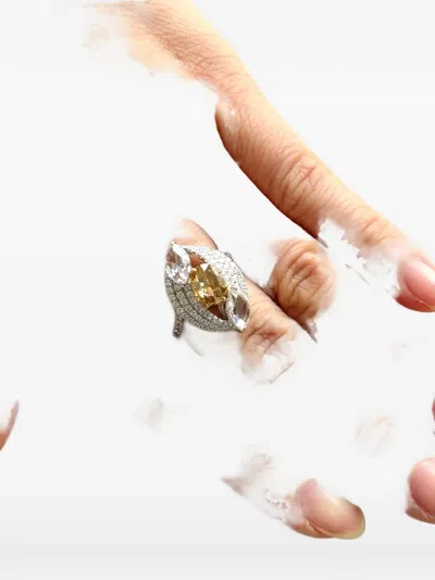 Hyt Jewelry Multi-stone Diamond Ring In Silver