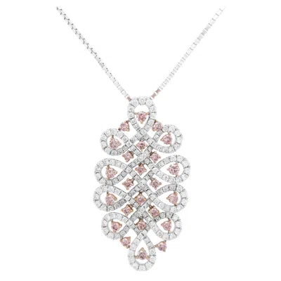Pre-owned Hyt Jewelry Natural Argyle Pink Diamond White Diamond Platinum Pendant Necklace