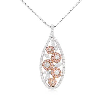 Pre-owned Hyt Jewelry Natural Argyle Pink Diamond White Diamond Platinum Pendant Necklace