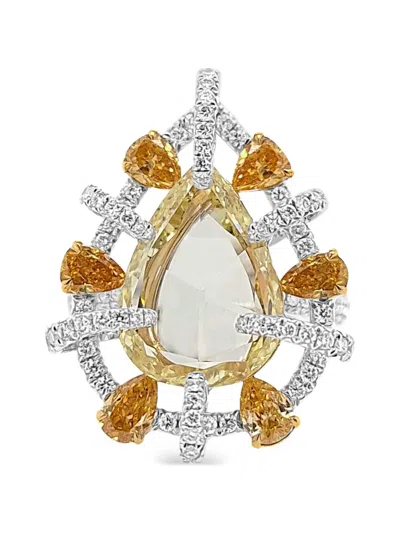 Hyt Jewelry Pear-shaped Diamond Cocktail Ring In Multi