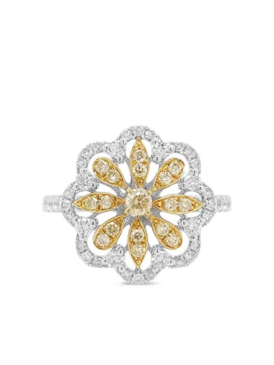Hyt Jewelry Platinum And Diamond Cocktail Ring In Silver