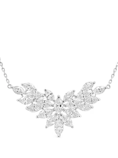 Hyt Jewelry Platinum And Diamond Necklace In Silver
