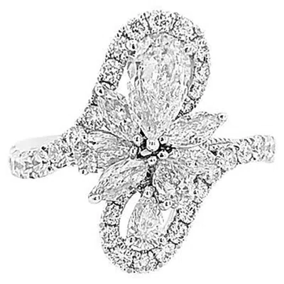 Pre-owned Hyt Jewelry Platinum Cocktail Ring With Natural Diamonds By , 2023 In Multi